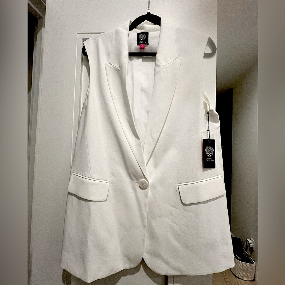 White Buttoned Vest Blazer - NWT Vince Camuto